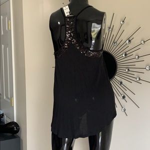 Express black sequin halter
